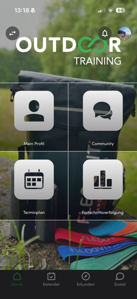 Outdoor Training App mit Terminplan und Fortschrittsverfolgung